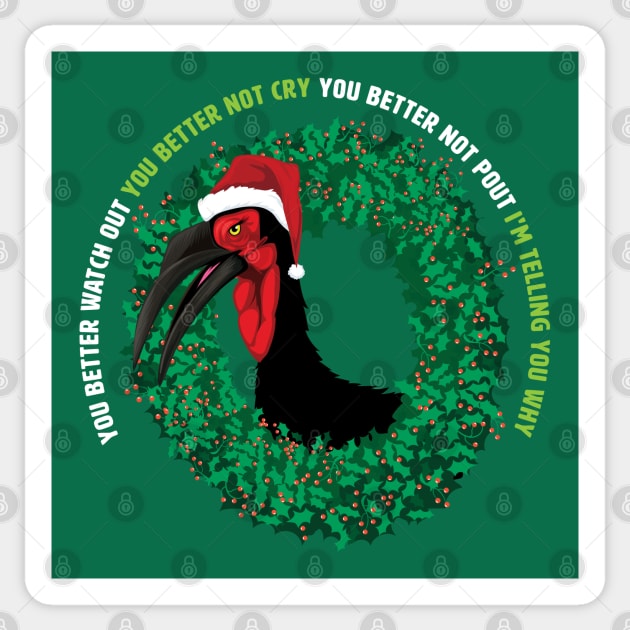 You Better Watch Out Hornbill Sticker by Peppermint Narwhal